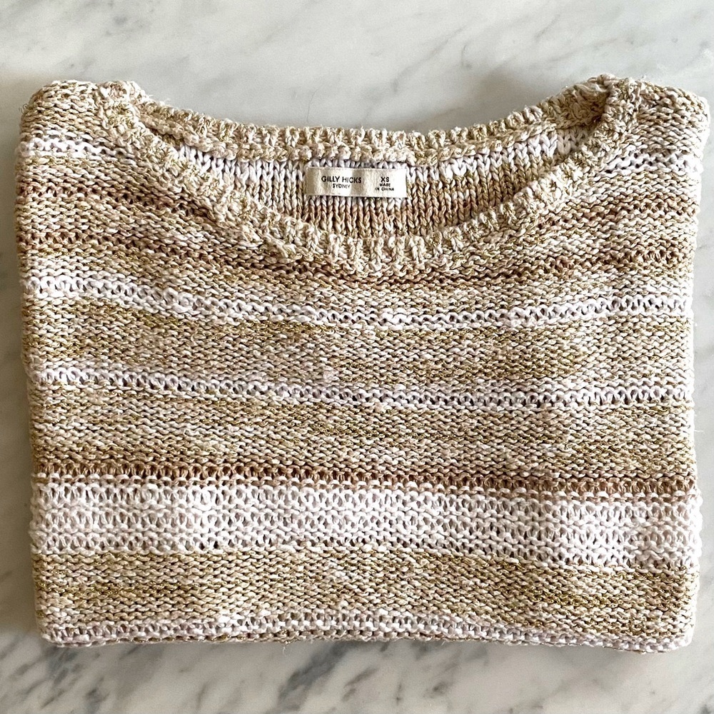 Gilly Hicks/Hollister Metallic Crop Sweater